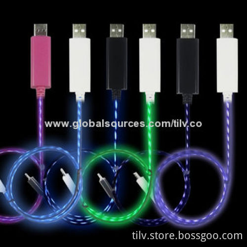 Cute LED EL Light Flowing Cable for iPhone 5S